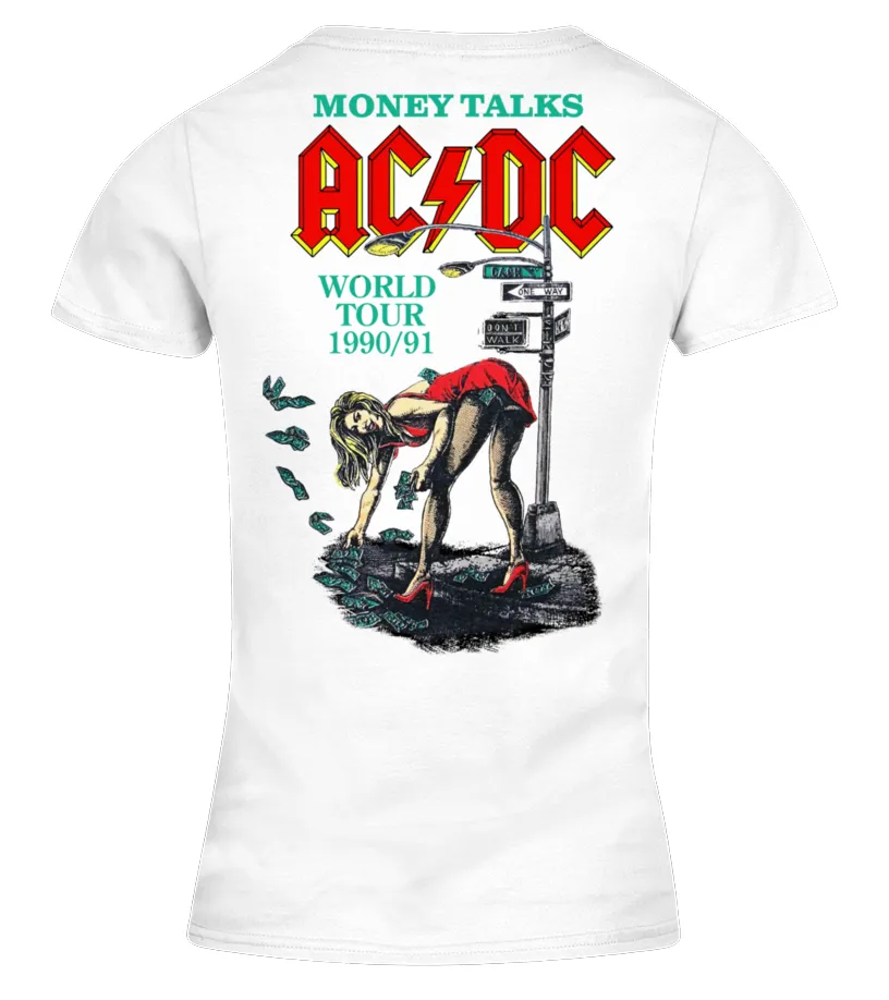 2 SIDE - AC/DC Money Talks 1990 Camiseta cuello pico Mujer