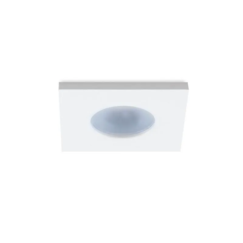 6 vierkante witte veranda inbouwspots Dico, IP65, incl. aansluitset en afstandbediening