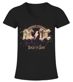 AC-DC Band BK (15) Camiseta cuello pico Mujer