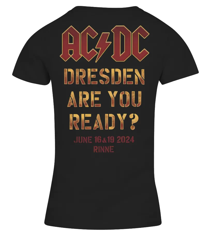 AC/DC 2024 Dresden Tour Camiseta cuello pico Mujer