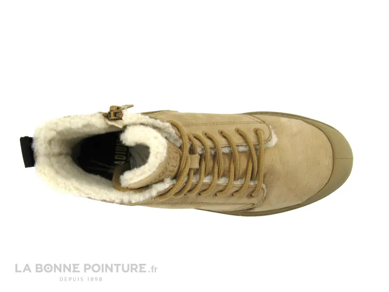 Achat chaussures Palladium Femme Chaussure montante, vente Palladium PALLABASE Nbk Zip WL Ochre Tan -98867-223-M - Boots Femme