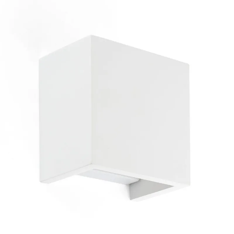 Applique carrée blanche en plâtre