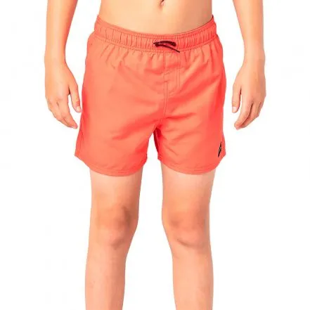 Bañador RIP CURL surfero niño Short elástico Classic Volley Boy Orange Ref. KBOGA4 Naranja logo pierna