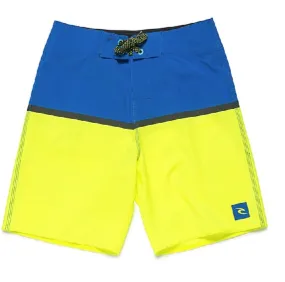 Bañador RIP CURL surfero niño Short elástico Mirage Combine 17 blue Boardshort Ref. KBODB4 azul/amarillo fluor