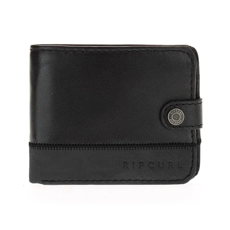 Billetera Rip Curl Valley Snap Rfid 2 en 1 Negro