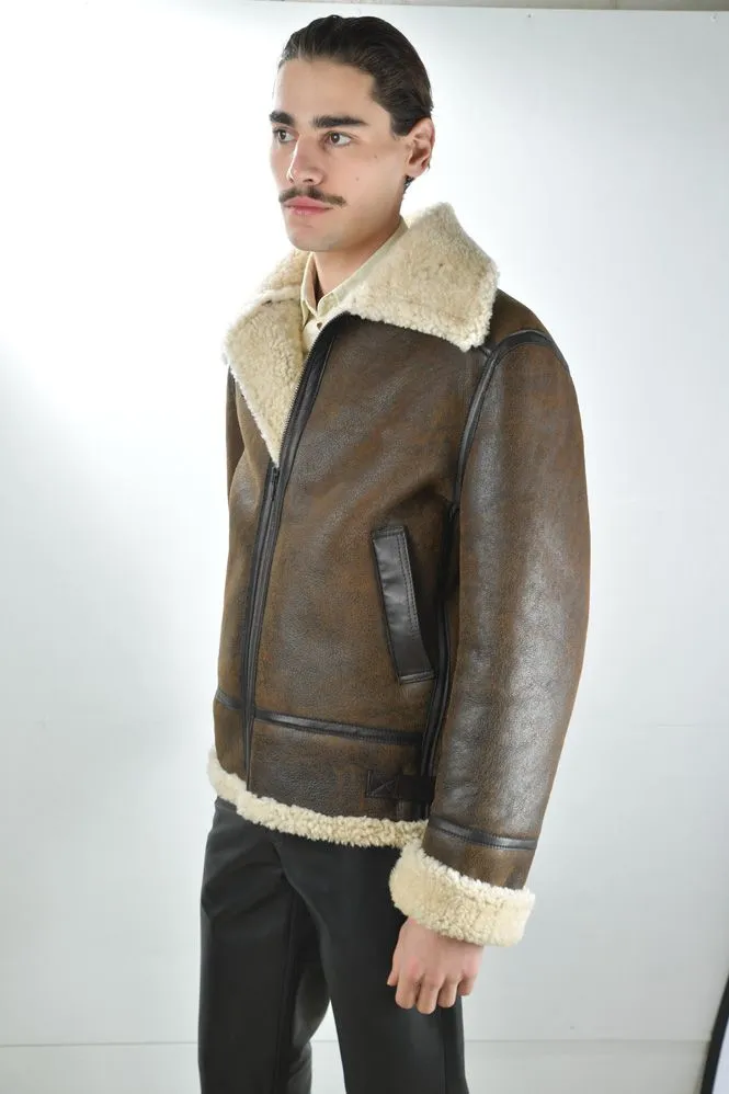Blouson Peau Lain�e MURPHY BOMBARDIER 