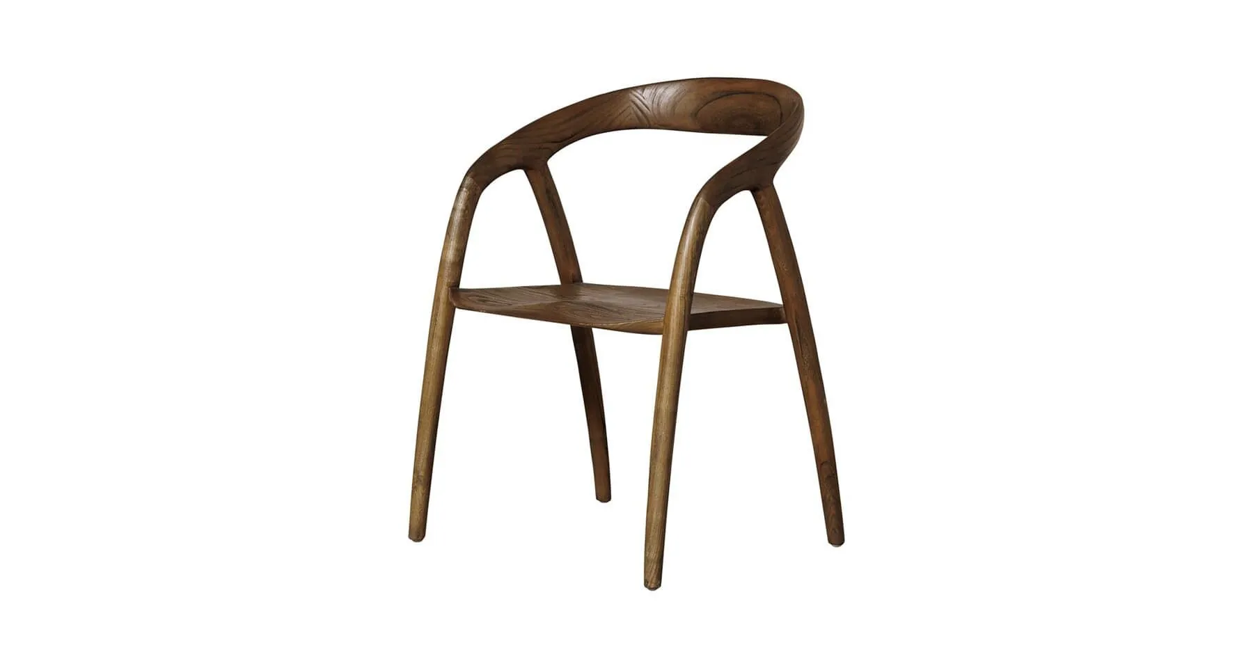 Chaise avec accoudoirs en bois de sungkai Lennor - Chehoma