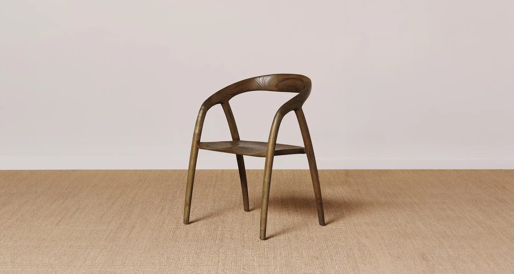 Chaise avec accoudoirs en bois de sungkai Lennor - Chehoma