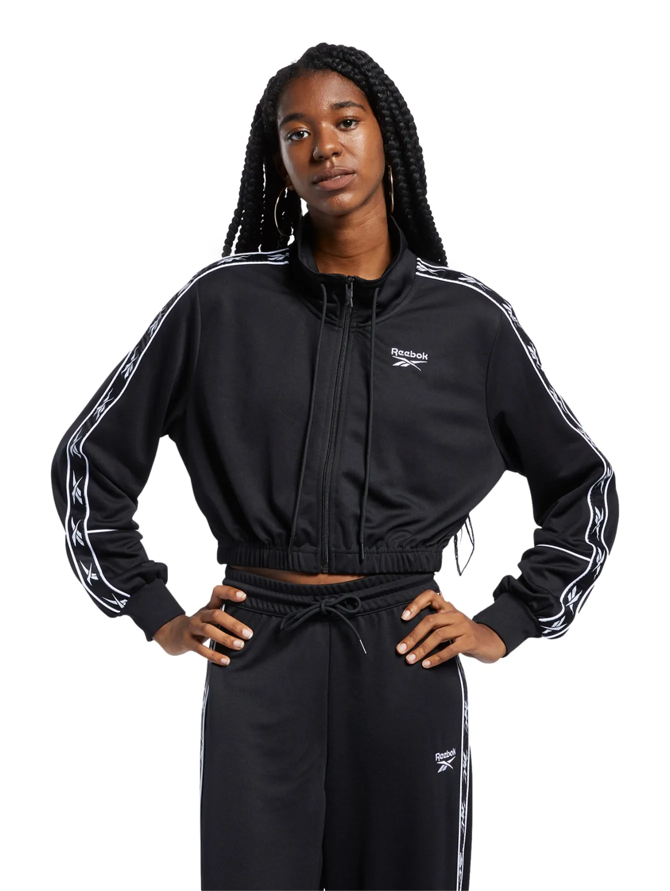 Chamarra Reebok Cl F Poly Taped Tracktop Para Mujer