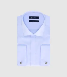 Chemise slim en satin de coton ciel SAMIXSLIM