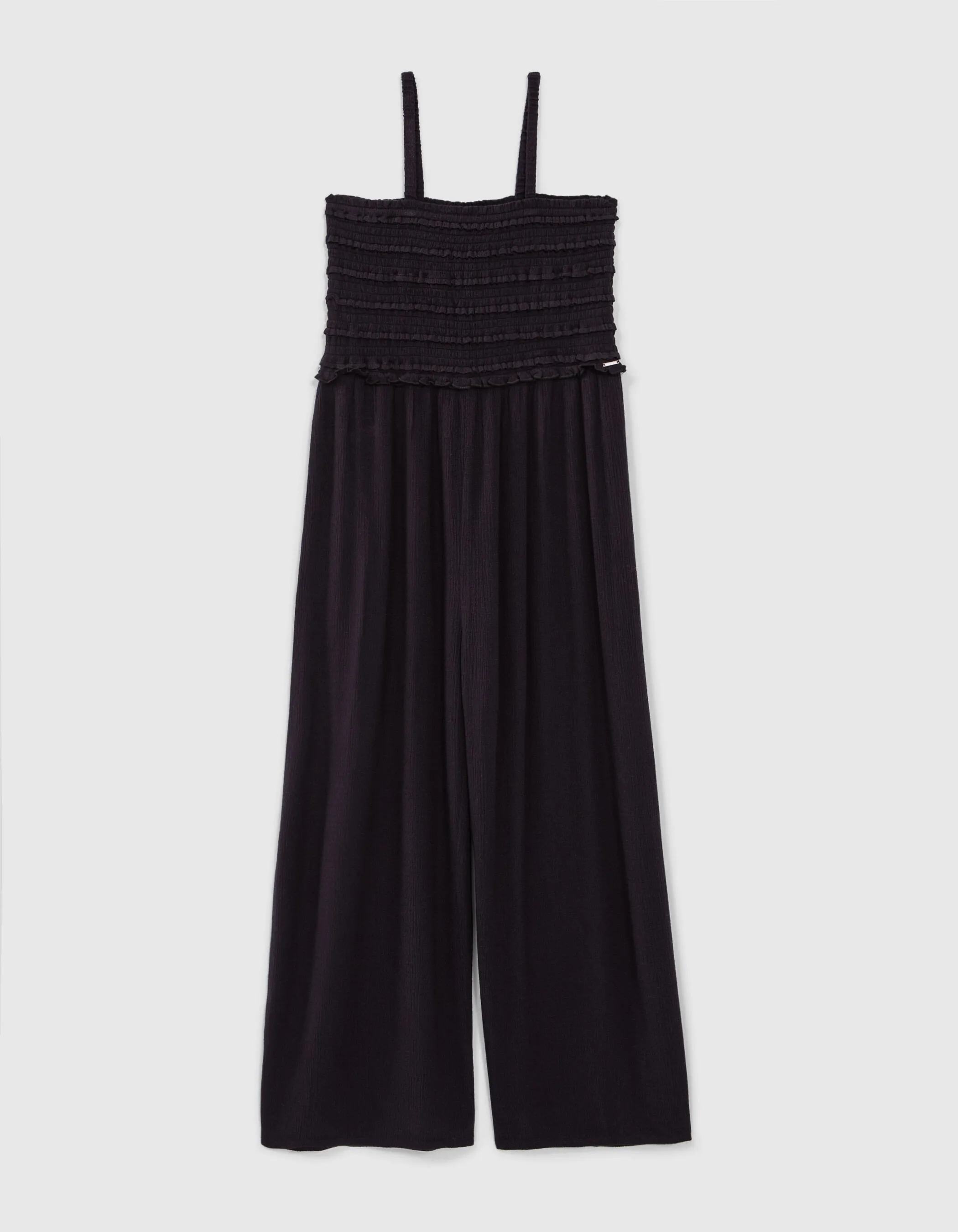 Combinaison noire LENZING™ ECOVERO™ haut smocké fille