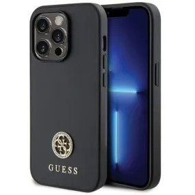 Coque Guess 4G Strass Métal Logo iPhone 15 Pro Max Noir
