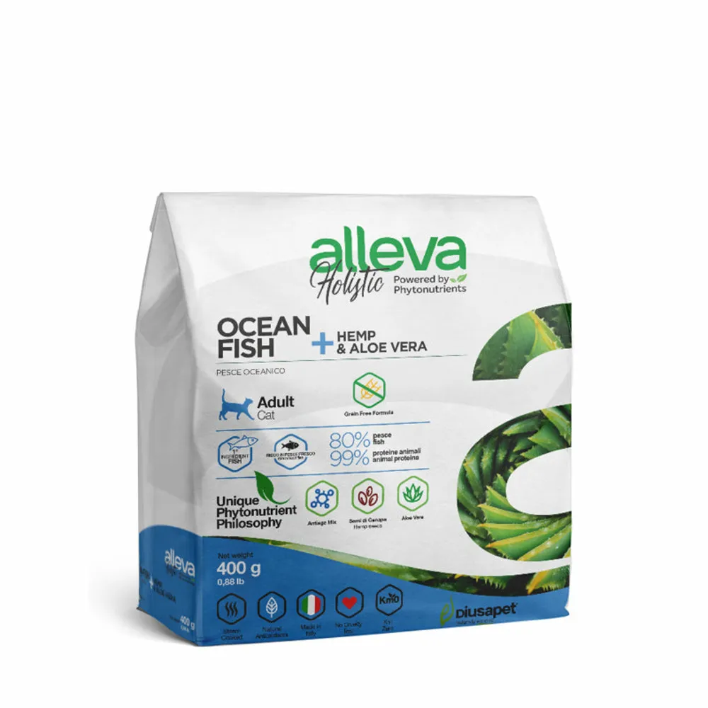 Croquette sans céréales pour chat adulte aux poisson, cannabis sativa et aloe vera 0,4 kg
