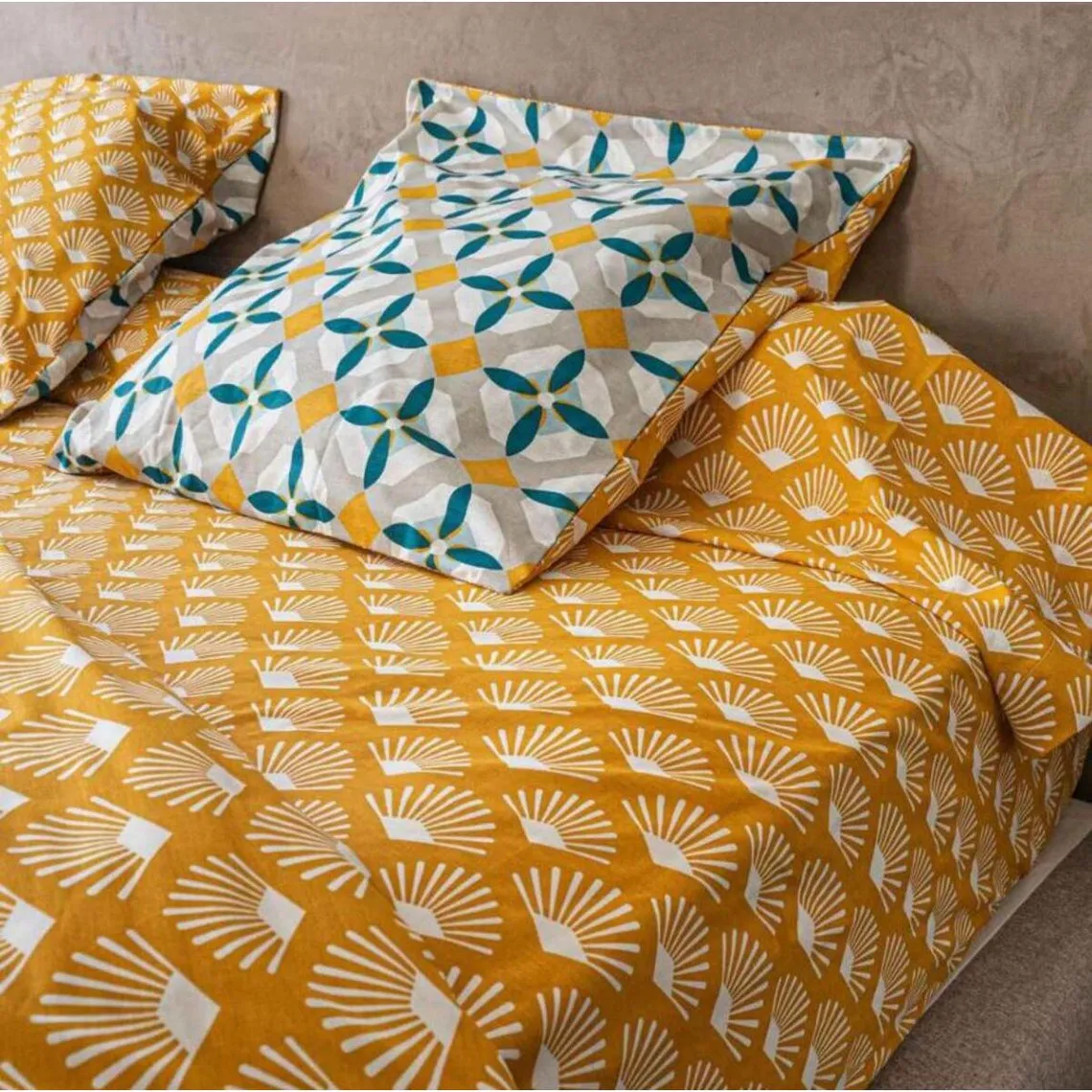 Drap-housse coton CARREAUX GEO | 3 Suisses