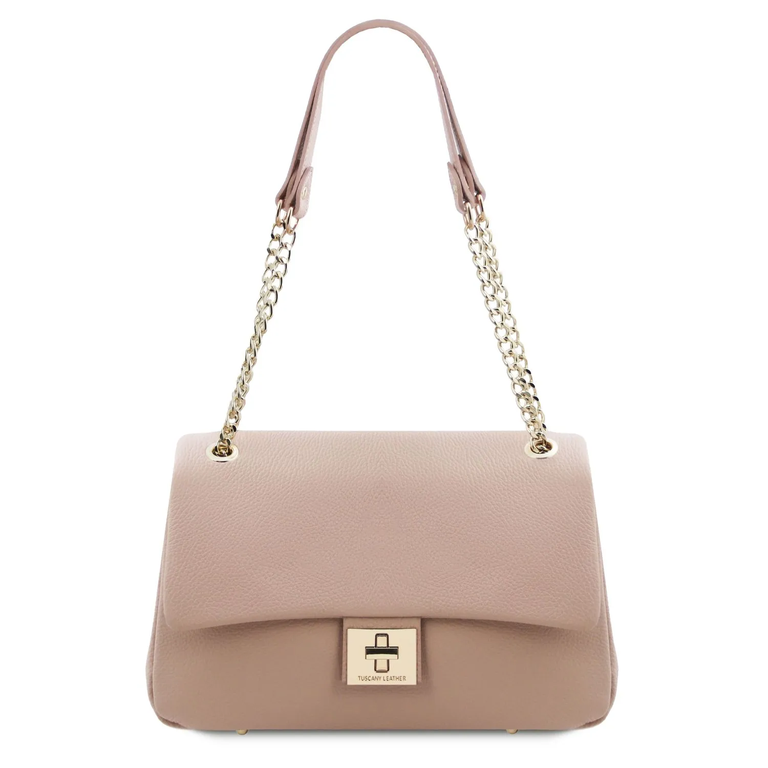 Elettra Sac Bandoulière en Cuir Souple Nude TL142353