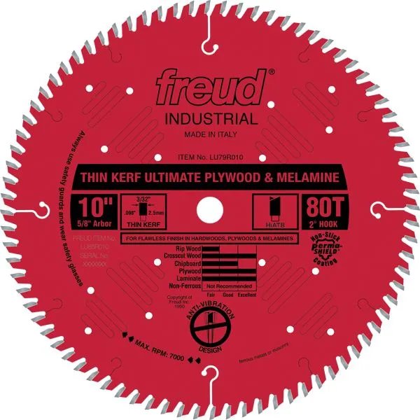 Freud LU79R010 Lame de scie à bois 10" x 5/8" 80 dents