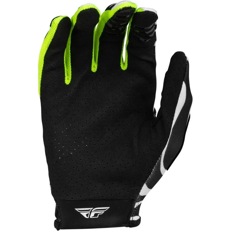 Gants FLY RACING Lite Uncaged - noir/blanc/vert fluo - piecemotoquad