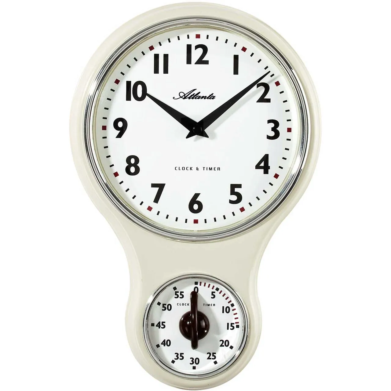 Horloge murale Atlanta 6124/0, Quartz, Blanc, Analogique, Classique