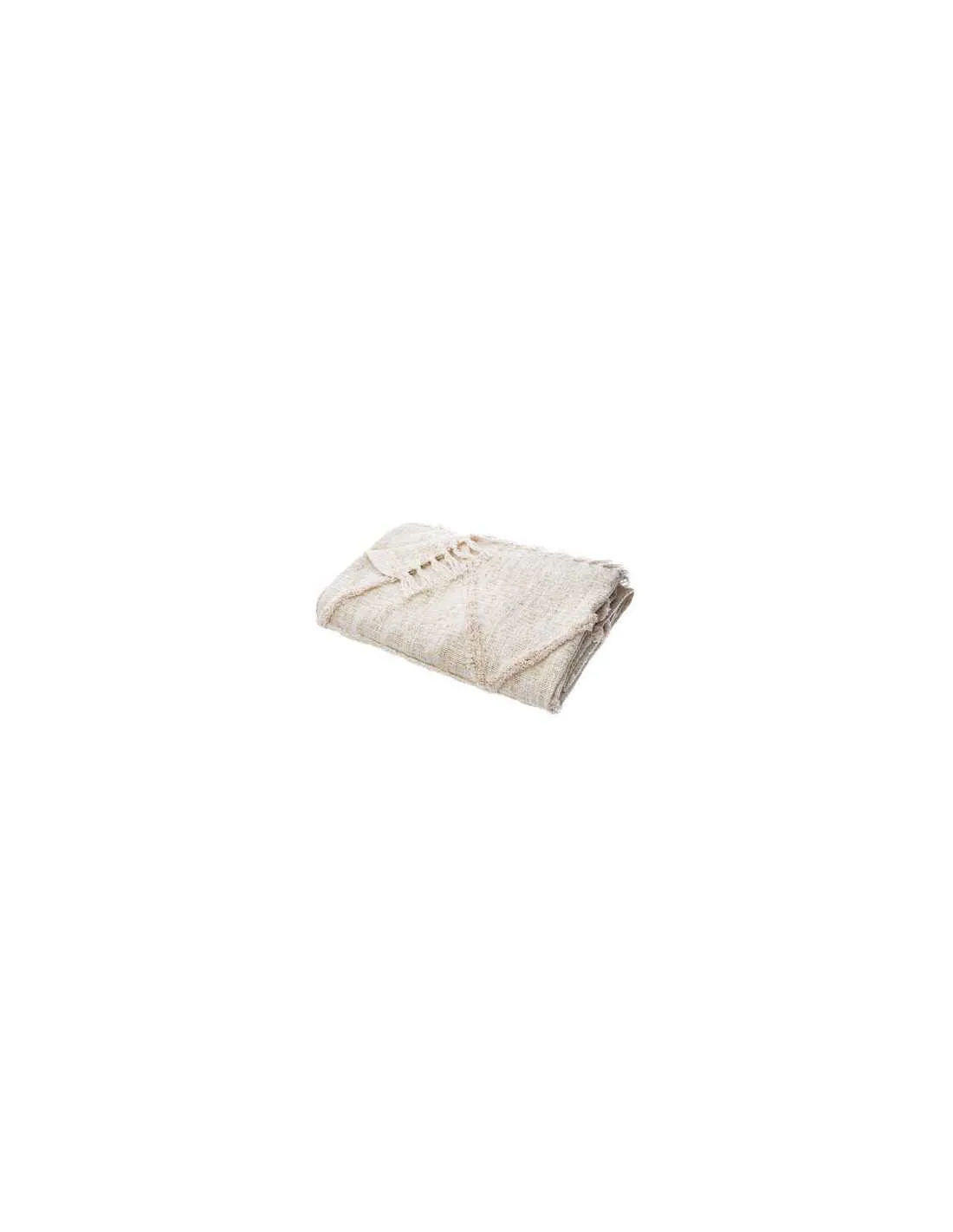 Jeté de lit coton beige SHINE 130x180 cm