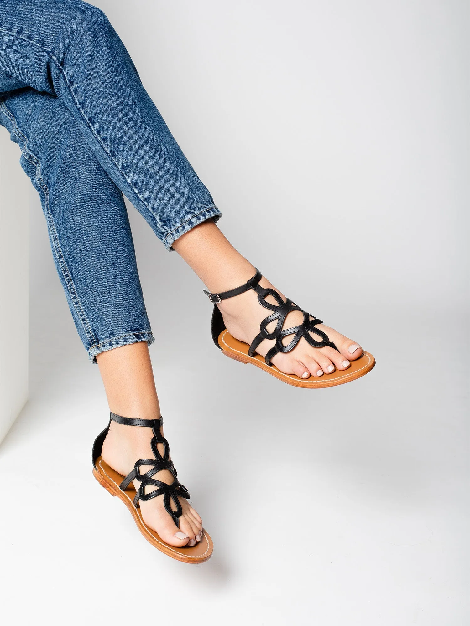 JUNTA Sandale neutre en cuir