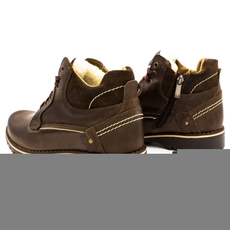 KOMODO Chaussures homme bottes de neige isolées 885 marron brun