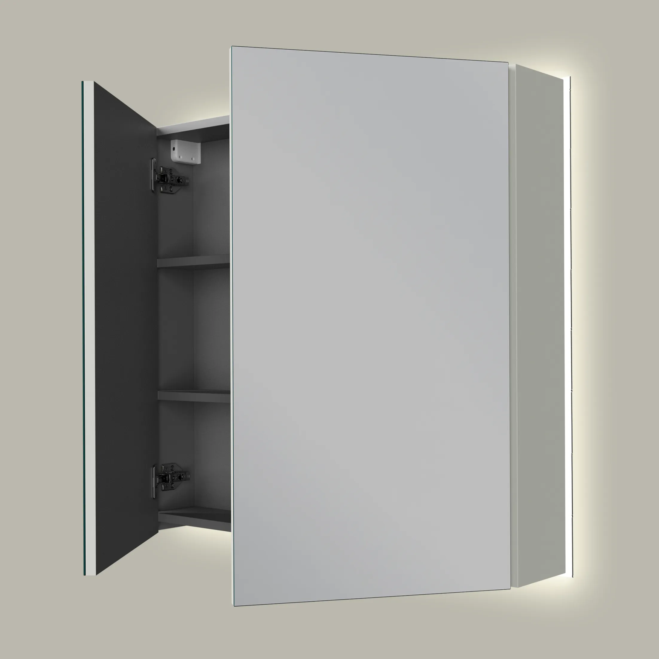Linie Montro armoire de toilette lumineuse 80 x 75 cm greige