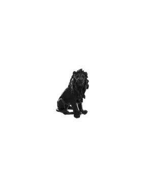 Lion déco résine noire Hauteur 31 cm