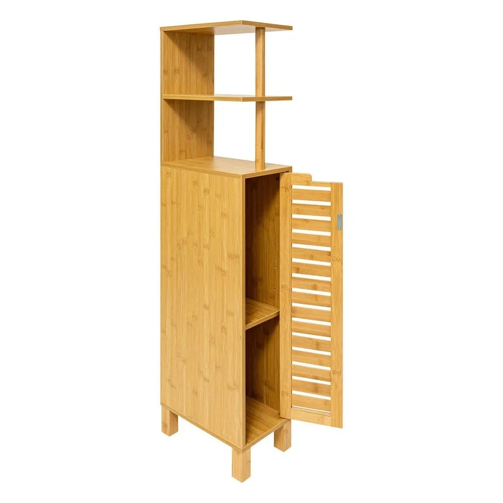Meuble de rangement colonne en bambou h120cm