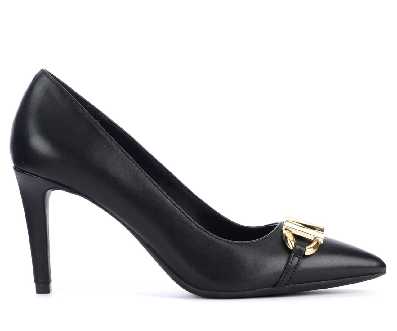 Michael Kors Décolleté Izzy en cuir noir avec plaque logo