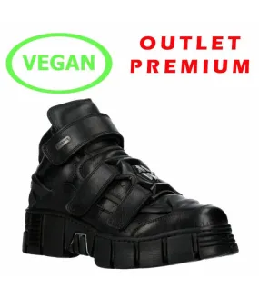 OUTLET PREMIUM - Zapato Vegano Negro Cierre Velcros Original New Rock 285-S4