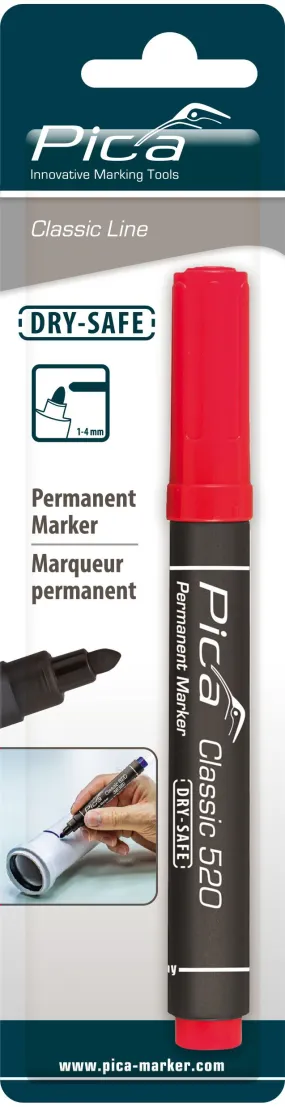 PICA 520/40 Marqueur CLASSIC à pointe fine rouge (1-4 mm)