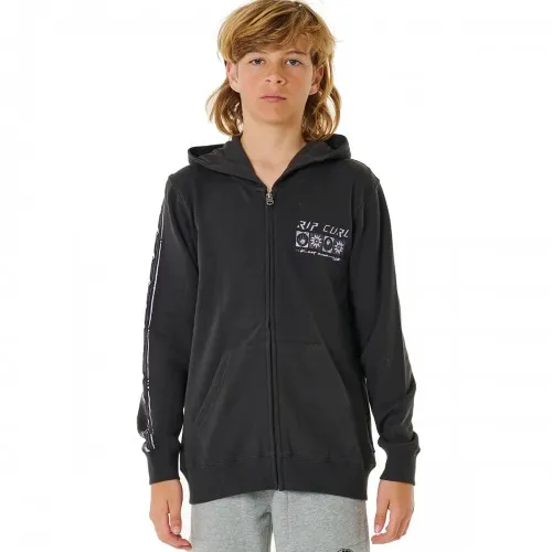 Rip Curl Pure Surf Z/T Hood Boy Washed Black