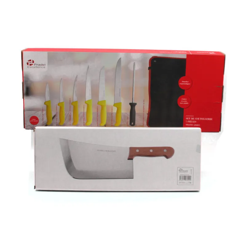 SAC DE COUTEAUX  PROFESSIONNEL, FEUILLE HACHOIR LAME ARRONDIE 22 CM,      PRADEL EXCELLENCE