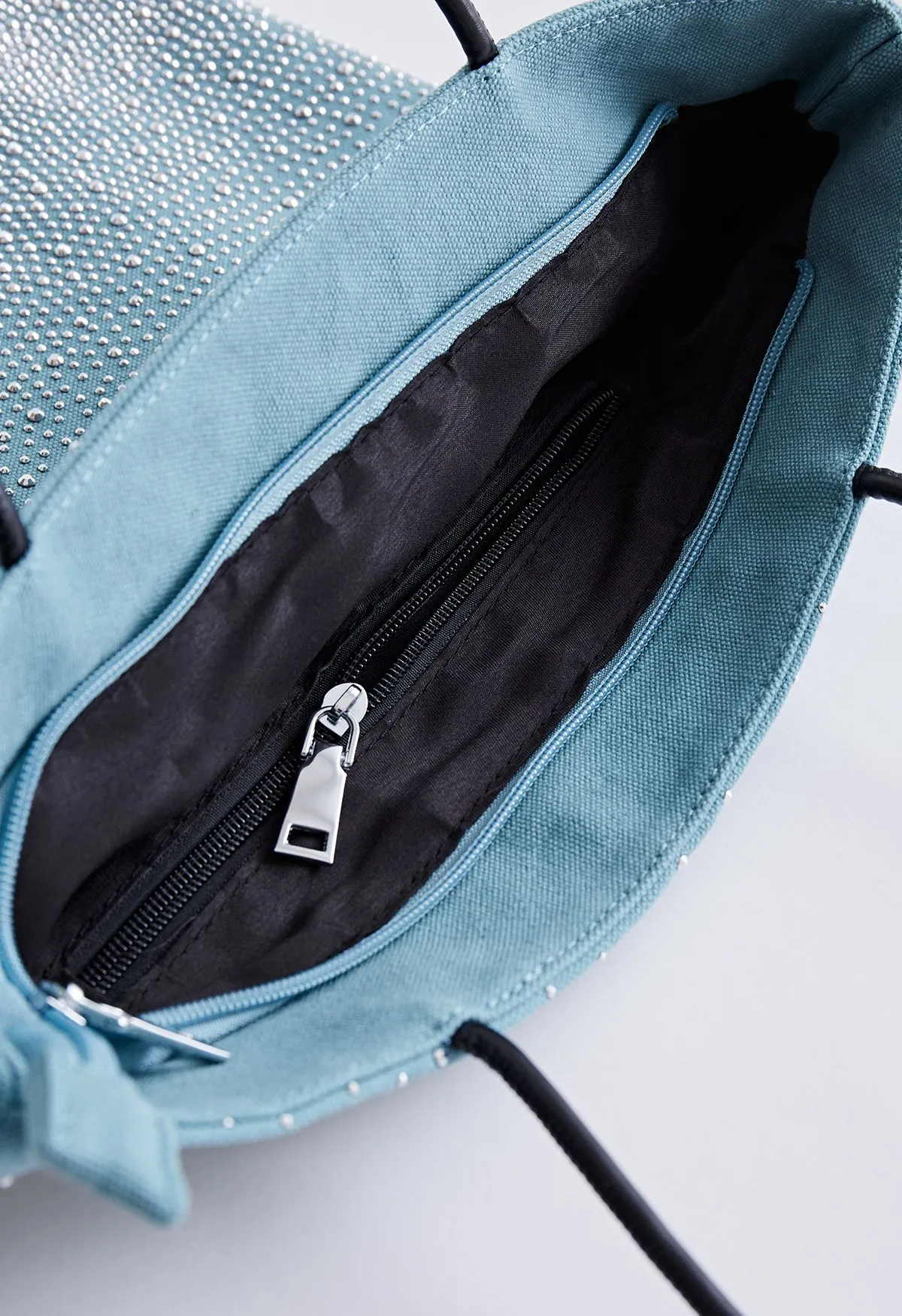 Sac à bandoulière en strass bronzant en turquoise