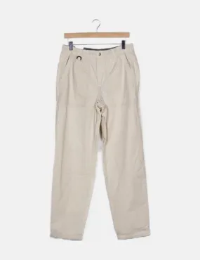 Selected Pantalón beige nylon