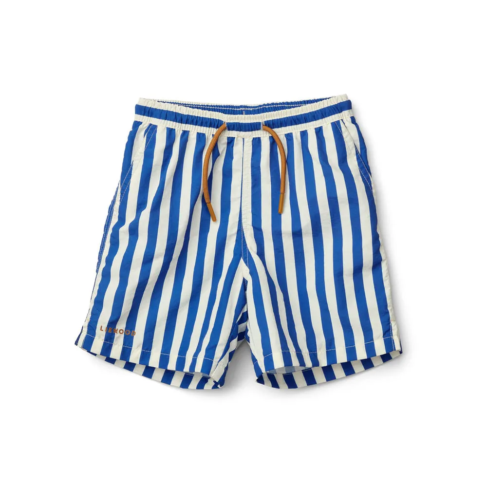 Short de Bain Rayures Surf Blue