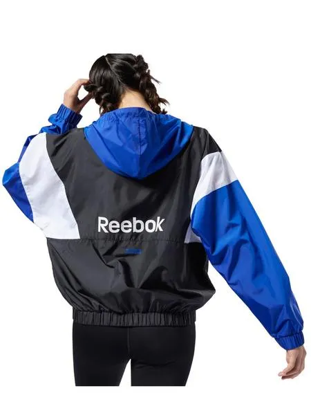 windbreaker reebok linear logo negro mujer