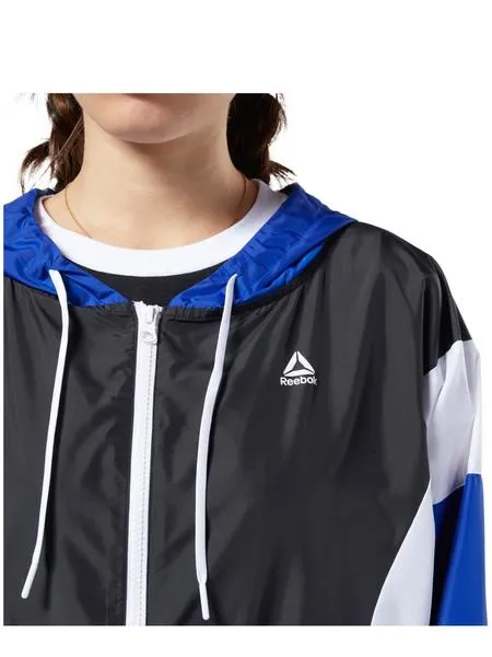 windbreaker reebok linear logo negro mujer