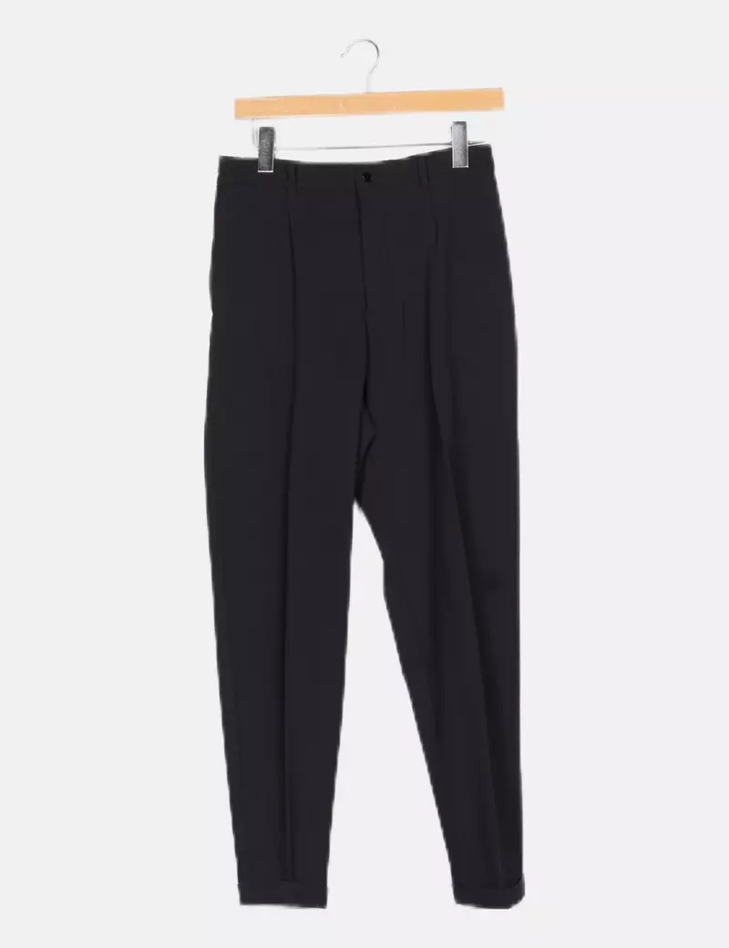 Zara Pantalón pinzas negro